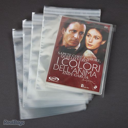 500 Pochettes de Protection pour DVD avec rabat, 38 My (15,2x19+4 cm)