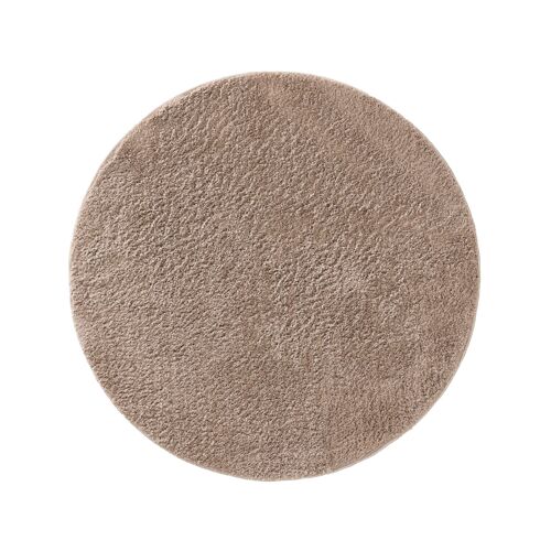 Benuta Essentials Tapis À Poils Longs Rond Soda Beige Diamètre 200 Cm Rond