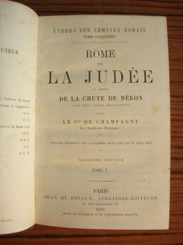 Rome Et La Judée Au Temps De La Chute De Néron . Ans 66-72 Après Jésus-Christ