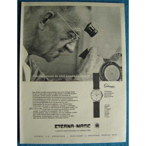 Publicité Papier - Montre Eterna.Matic De 1956