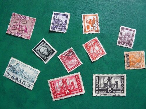 Lot De 10 Timbres Oblitérés De La Saar