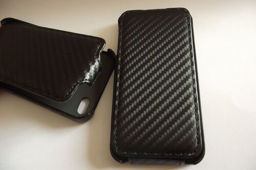 Etui fin style carbone noir pour Iphone 4