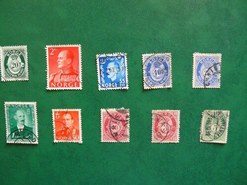 Lot De 10 Timbres De Norvège