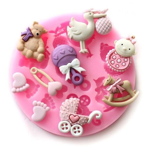 Moule À Fondant 3d En Silicone, Décorations Pour Babyshower,Ustensile De Cuisson Idéal Pour Les Gâteaux Et Le Chocolat, À Faire À La Maison Soi-Même, Outil, Fête