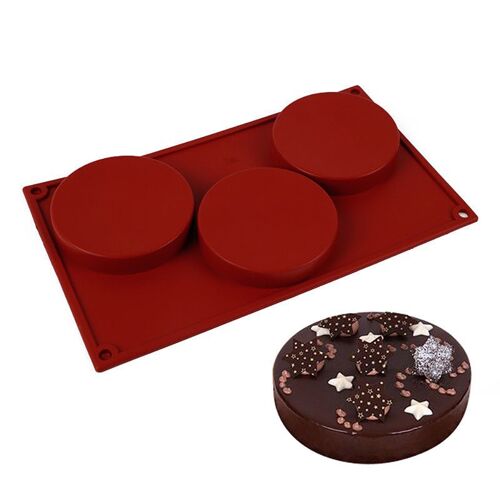 Moule À Chocolat En Silicone Rouge À 3 Cylindres, Outils De Style De Gâteau Fondant, Ustensiles De Cuisine, Accessoires