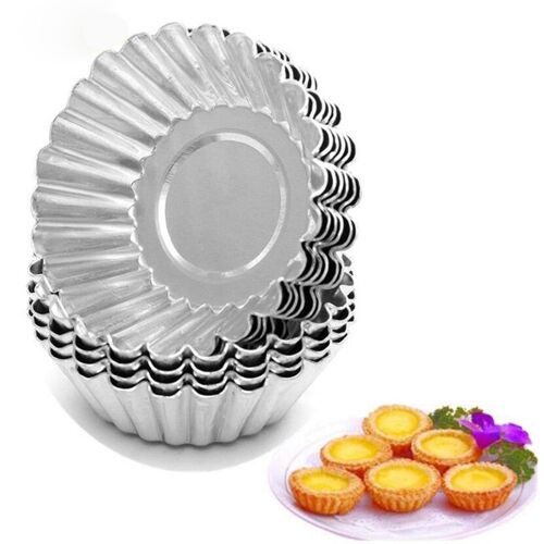 Moule À Tarte Aux ¿Ufs Antiadhésif En Alliage D'aluminium, Forme De Fleur, Réutilisable, Tasse De Cuisson Pour Gâteaux Et Muffins Chi, Moules À Tartelettes, Outil De Casseroles, 6 Pièces