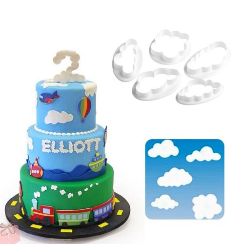 Moule À Gâteau Fondant En Plastique 3d, 5 Pièces, Outils De Décoration, Pour Sugarcraft