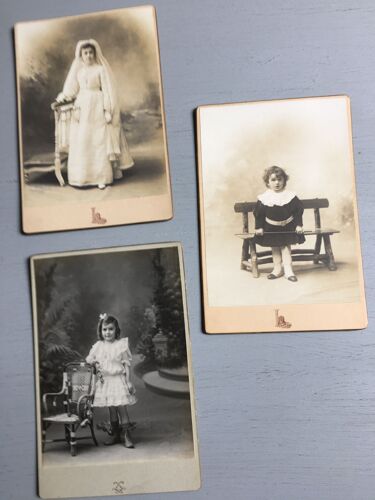3 Photos Anciennes Collées Sur Carton (Portrait) (16x11 Cm) (Tout Début Du Siècle Dernier)