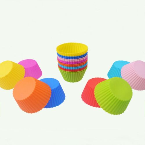 Moules À Gâteau En Silicone De Forme Ronde, Moule À Msi, Moule À Gâteau Chi, Tasse À Muffins, 7cm, 12 Pièces Par Paquet