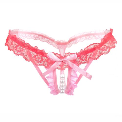 Strings Érotiques Sexy Pour Femmes, Culotte En Dentelle Perlée, Noeud Papillon, Sous-Vêtements Pour Femmes, Slips, Lingerie, Jouets Sexuels Intimes