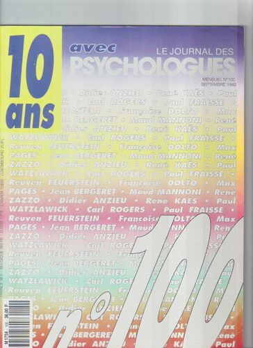 Journal Des Psychologues (Le) N° 100 Du 01/09/1992