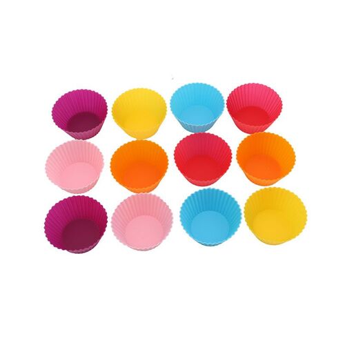Tasse À Cupcake En Papier, Doublure En Silicone, Tasse À Pâtisserie 3d, Étuis À Muffins, Moule À Gâteau, Petite Boîte, Plateau, Outils De Décoration, 12 Pièces