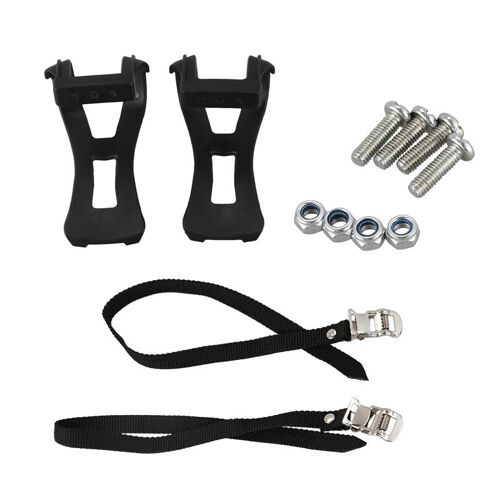 Ages 1 Paire Vélo Route Vélo Vtt Vélo Orteil Clips + Sangles Pour Pédales Noir