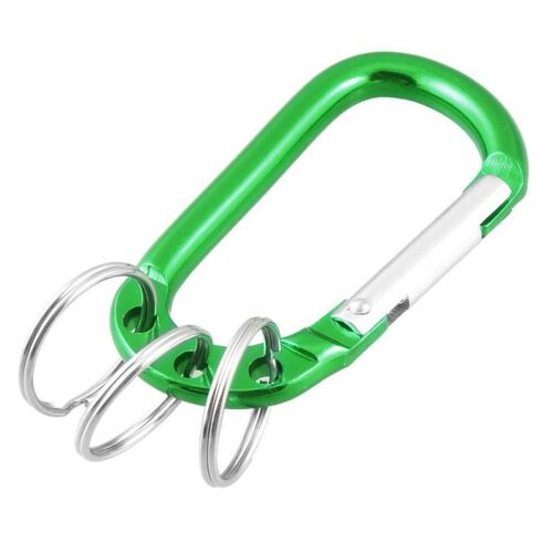 Ages Randonnée Camping Ressort Chargé D En Forme De Mousqueton Crochet Support De Pochette Porte-Clés Vert