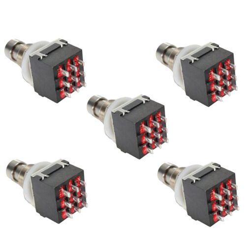 Ages 5 Pièces Guitare Effet Commutateurs 9 Broches 3pdt Guitare Effets Pédale Boîte Stomp Pied Métal Interrupteur True Dérivation Noir