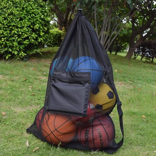 Ages Sac De Stockage D'équipement De Sport De Cordon Coulissant Réglable De Sac De Boule De Maille Résistante Pour La Plage De Sports De Football De Basket-Ball