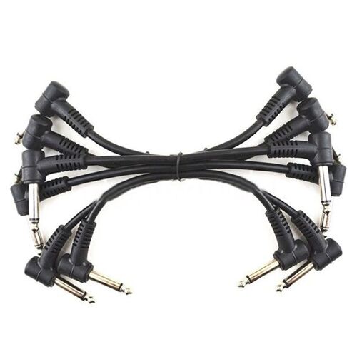 Ages 6 X Guitare Électrique Câbles 6 Pouces 1/4 Angle Droit Effet Pédale Patch Cordon Noir