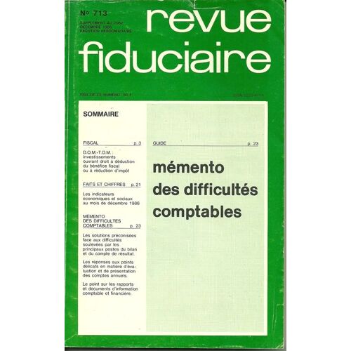 Revue Fiduciaire  N° 713