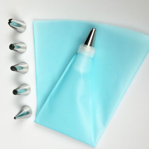 Ensemble D'embouts De Décoration De Gâteau Bricolage, Accessoires De Cuisine En Silicone, Glaçage À La Crème, Sac De Crème Padramatique, Ensemble De 6 Buses En Acier Inoxydable, 8 Pièces Par Ensemble