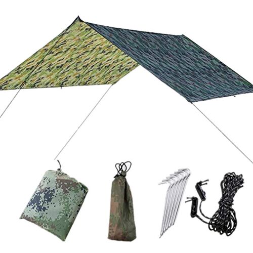 Ages Imperméable À L'eau Uv Protection Hamac Pluie Mouche Tente Bâche Multi Fonction Camping Bâche Plage Tente Ombre Camping Parasol Auvent