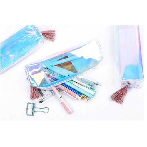 Ages Porte-Étui À Stylo Glands Transparents Fermeture Éclair Sac À Crayons Coloré Étudiant Papeterie Poche Sous Vente
