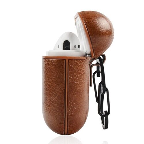 AGES Écouteur étui de protection couverture PU cuir peau protecteur Portable anti-poussière pour AirPods 1/2 sous vente