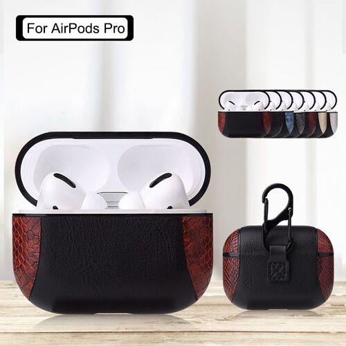AGES Étui de Protection en cuir d'unité centrale de étui de Protection avec la boucle de crochet Compatible pour des accessoires d'écouteurs d'airpods Pro