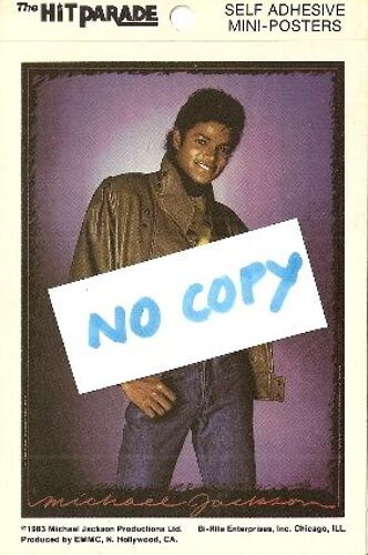 Michael Jackson Portant Veste Cuir, Période Thriller, Autocollant Comme Neuf, Inutilisé De 1983