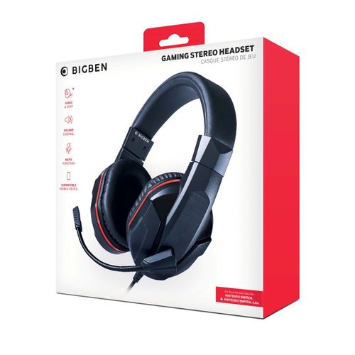 BigBen Interactive Stereo Gaming Headset - Micro-casque - circum-aural - filaire - jack 3,5mm - noir - pour Nintendo Switch, Nintendo Switch Lite