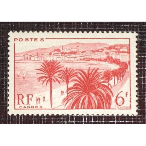 France N° 777 Neuf Avec Charnière Ou Trace De 1947 - 6f Rouge « La Croisette, À Cannes »