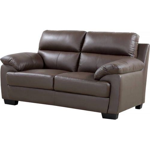 Canapé cuir et PVC "Cardiff"- 163 x 92 x 93 cm - Chocolat