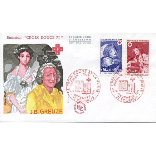 Fdc - 1er Jour - Croix Rouge - Tournus, Le 11 Décembre 1971