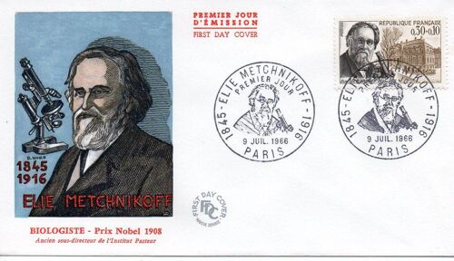 Elie Metchnikoff - Paris - Le 9 Juillet 1966 - Fdc 1er Jour