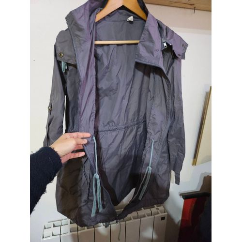 Veste Léger Coup Vent Imperméable Parka Gris Taille S