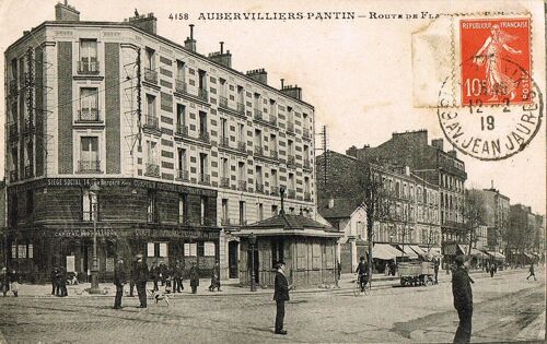 Carte Postale Ancienne, France, Seine Saint Denis ( 93 ), Aubervilliers Pantin, Route De Flandre, Comptoir National D'escompte De Paris