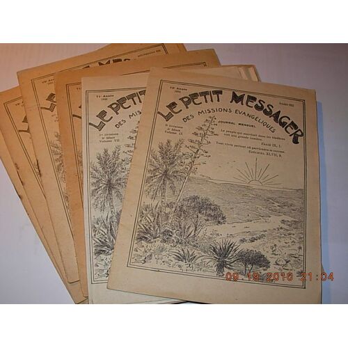 Le Petit Messager Des Missions Evangeliques  N° 1920 : Journal Mensuel , 13 Numeros
