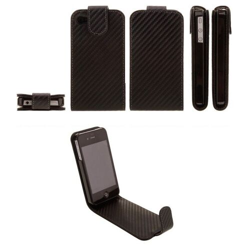 Coque Etui Housse Effet Carbone Pour Iphone 4