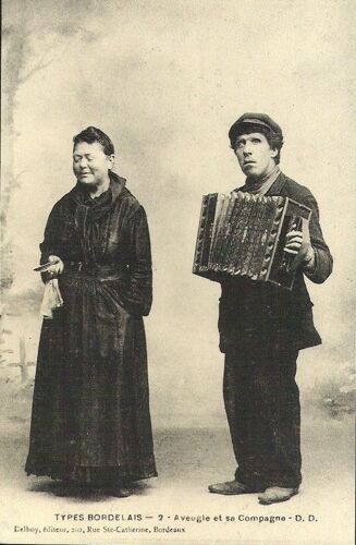 Bordeaux - Aveugle Et Sa Compagne - Réédition D'une Cpa - 1er Choix - Ref 020 727