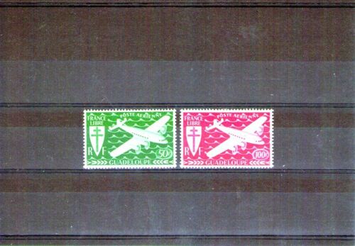 1945 - Numéro 4 À 5 - France Colonies, Guadeloupe, Serie De Londres, Traces De Charnieres