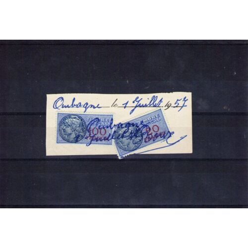 2 Timbres Fiscaux De 100 Et 20 Francs