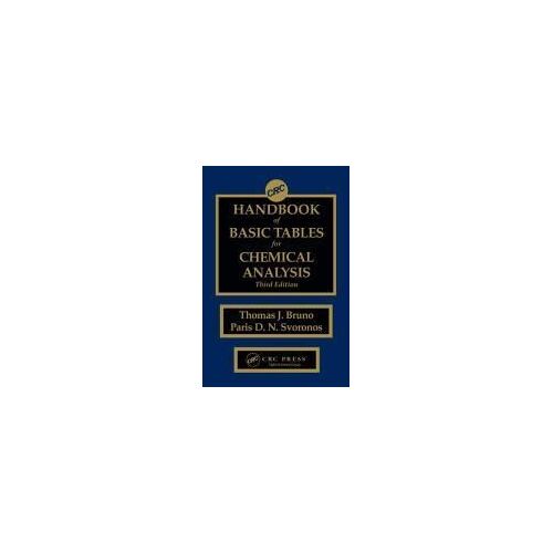 Crc Handbook Of Basic Tables For Chemical Analysis
