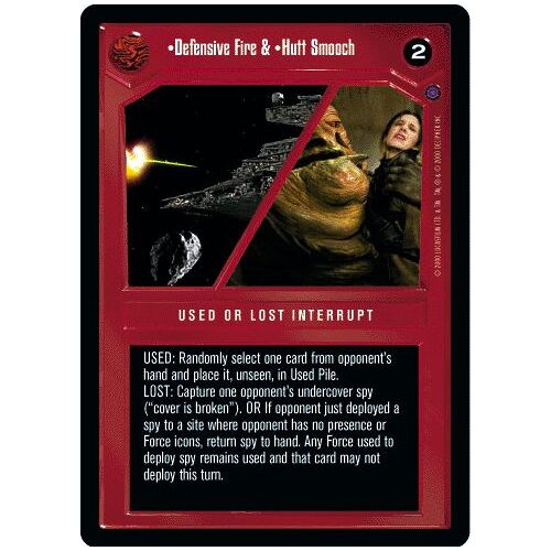 Defensive Fire & Hutt Smooch - Star Wars Decipher - Ref 2