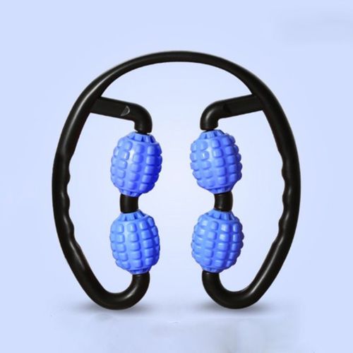 4 Roues Multifonction Rouleau De Relaxation Musculaire 360 ° Pour Massage Cou Bras Corps Bleu