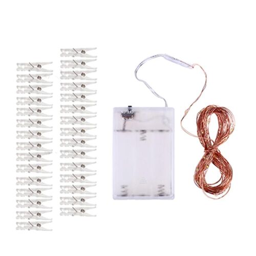 Guirlande Lumineuse Led 5m/10m, À Clip Photo, Féerique, À Piles, Pour L'extérieur, Décoration Pour Fête De Noël, Mariage