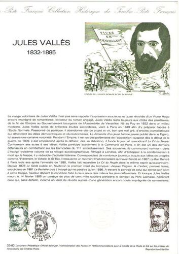 1982 - Jules Vallés ( 1832 - 1885 ) - Le Puy Le 5 Juin