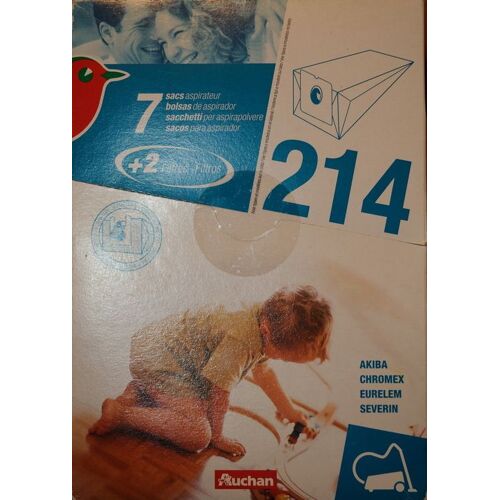Auchan 214 - sacs aspirateur pour AKIBA eup 100d, CHROMEX al 9000, alise, maya, ch 283 - 284 - 285 - 960 - 5030, EURELEM AL 9000, SEVERIN 1300 electronic
