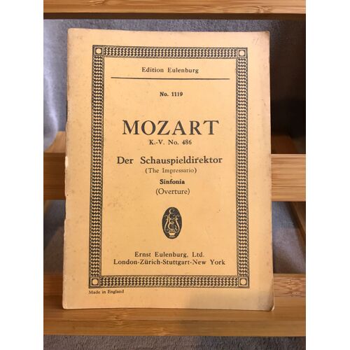 Mozart Der Schauspieldirektor Ouverture Partition Poche Éditions Eulenburg N°1119