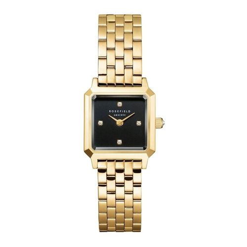 Montre Femme Rosefield Boxelle Cadran Noir 4 Cristaux