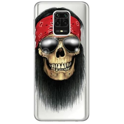 Coque Redmi NOTE 9S mort grunge bandana rouge motard