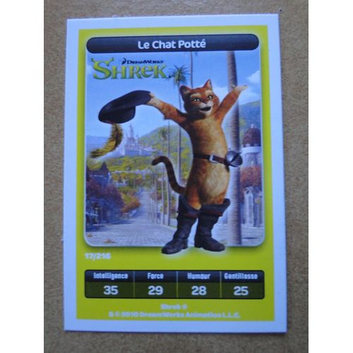 Shrek : Le Chat Potté N° 17 - Carte Carrefour Dreamworks